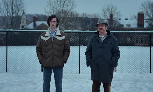 Paul Giamatti and Dominic Sessa in The Holdovers (2023)