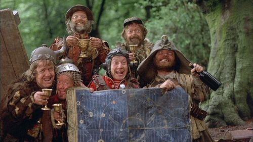Kenny Baker, Malcolm Dixon, Mike Edmonds, Jack Purvis, David Rappaport, and Tiny Ross in Time Bandits (1981)