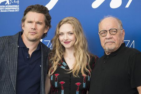 Ethan Hawke, Paul Schrader, and Amanda Seyfried at an event for First Reformed (2017)