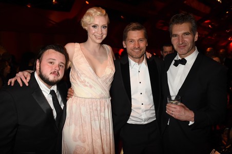 Nikolaj Coster-Waldau, David Benioff, and Gwendoline Christie at an event for The 67th Primetime Emmy Awards (2015)