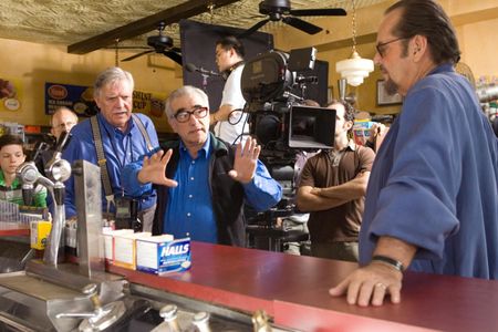 Jack Nicholson, Martin Scorsese, Michael Ballhaus, and Conor Donovan in The Departed (2006)