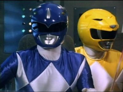 Thuy Trang and David Yost in Mighty Morphin Power Rangers (1993)