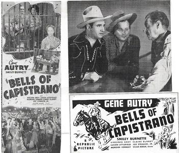 Gene Autry, Al Bridge, Smiley Burnette, Charles Cane, Claire Du Brey, and Lucien Littlefield in Bells of Capistrano (194