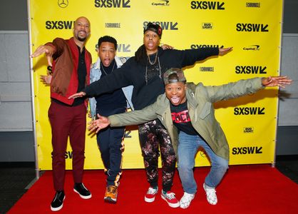 Common, Lena Waithe, Jacob Latimore, and Jason Mitchell at an event for The Chi (2018)