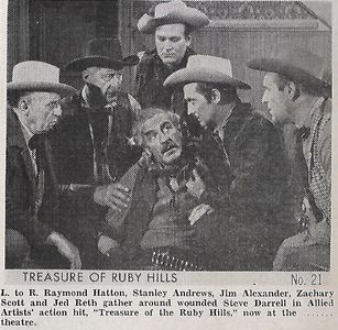 Stanley Andrews, James Alexander, Raymond Hatton, and Zachary Scott in Treasure of Ruby Hills (1955)