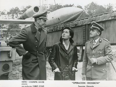 Paul Henreid, Helmut Dantine, and Barbara Rütting in Operation Crossbow (1965)