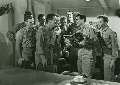 Richard Jaeckel, Murray Alper, Richard Crane, William Eythe, Kevin O'Shea, and Dave Willock in Wing and a Prayer (1944)