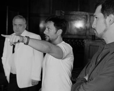 Glenn Taranto, Allan Steele and Rick Pasqualone on the set of Vic's Cafe (2010)