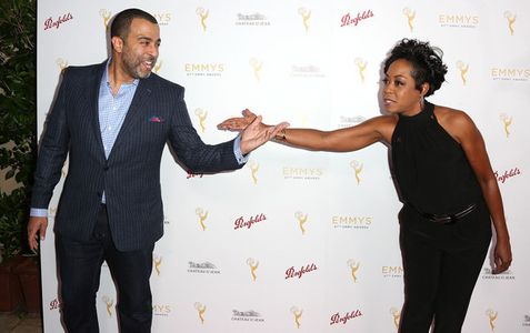 Actor Anthony Mendez (L) and actress Tichina Arnold attend the Television Academy's Performers Peer Group Hold Cocktail 