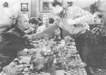 Morris Ankrum, William Boyd, Al Bridge, James Ellison, and Nora Lane in Borderland (1937)