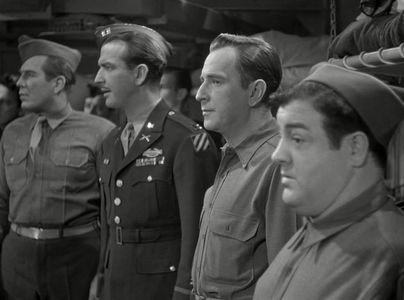 Bud Abbott, Lou Costello, Nat Pendleton, and Don Porter in Buck Privates Come Home (1947)