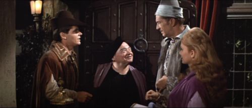 Peter Lorre, Jack Nicholson, Vincent Price, and Olive Sturgess in The Raven (1963)