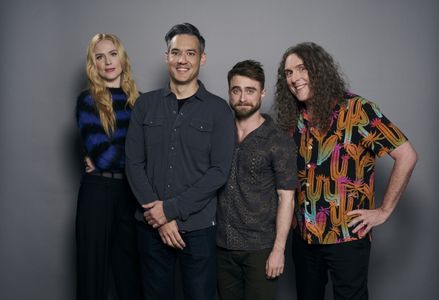 Daniel Radcliffe, Evan Rachel Wood, 'Weird Al' Yankovic, and Eric Appel at an event for Weird: The Al Yankovic Story (20