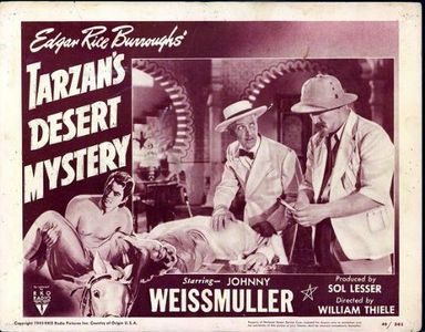 Nancy Kelly, Otto Kruger, Joe Sawyer, and Johnny Weissmuller in Tarzan's Desert Mystery (1943)