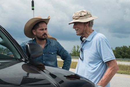 Clint Eastwood and Javier Vazquez Jr behind the scenes for The Mule (2018)