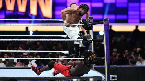 Ron Killings and Manny Andrade in WWE Super Show-Down (2020)