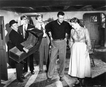 Maureen O'Hara, John Wayne, Barry Fitzgerald, Charles B. Fitzsimons, and Sean McClory in The Quiet Man (1952)