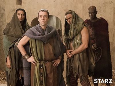 John Hannah, Peter Mensah, Dustin Clare, and Antonio Te Maioha in Spartacus: Gods of the Arena (2011)