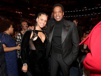 Jay-Z and Alicia Keys at an event for The 60th Annual Grammy Awards (2018)
