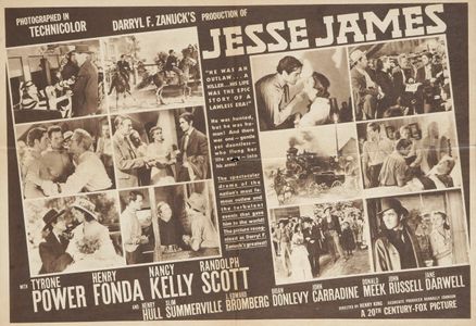 Henry Fonda, Tyrone Power, Randolph Scott, Jane Darwell, Henry Hull, Nancy Kelly, and Slim Summerville in Jesse James (1