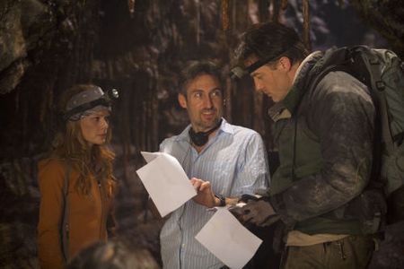 Brendan Fraser, Eric Brevig, and Aníta Briem in Journey to the Center of the Earth (2008)