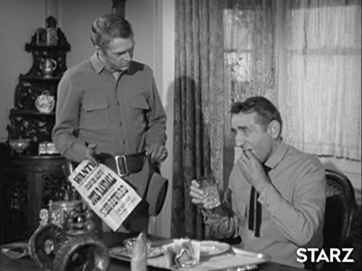 Steve McQueen and Victor Jory in Wanted: Dead or Alive (1958)