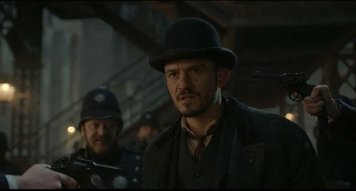 Orlando Bloom, and Kevin Michael Clarke in Carnival Row (2023).