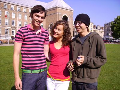 Nicholas Hoult, April Pearson, and Mike Bailey in Skins (2007)