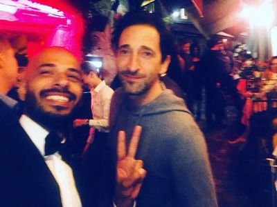 Bandar Albuliwi and Adrien Brody at the 2018 Cannes Film Festival