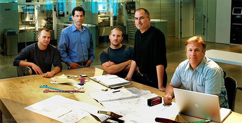 Steve Jobs, Jonathan Ive, and Phil Schiller