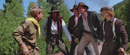 River Phoenix, Vince Deadrick Sr., Bradley Gregg, Jeff O'Haco, and Richard Young in Indiana Jones and the Last Crusade (
