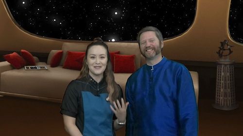 Bryan Kreutz and Lili Fox-Lim in A Captain's Log (2021)