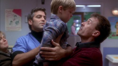 George Clooney, Tricia Cast, Robert Knepper, and Devon Michael in ER (1994)