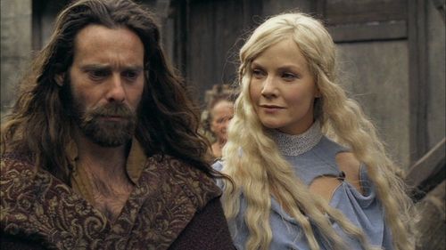 James Callis and Laura Harris in Merlin and the Book of Beasts (2009)