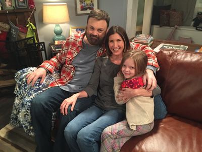 With Christopher Brian Roach and Jackie Sandler on the set of Kevin Can Wait