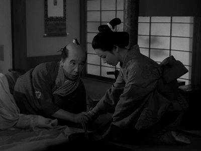 Yôko Minamida and Eitarô Shindô in A Story from Chikamatsu (1954)
