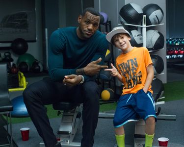 Zach and his sports hero Lebron on the set of trainwreck.