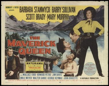 Barbara Stanwyck, Scott Brady, Mary Murphy, and Barry Sullivan in The Maverick Queen (1956)