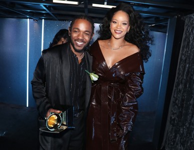 Rihanna and Kendrick Lamar at an event for The 60th Annual Grammy Awards (2018)