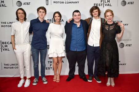 Amy Hargreaves, Charlie Tahan, Owen Campbell, Elizabeth Cappuccino, Sawyer Barth, and Max Talisman at an event for Super