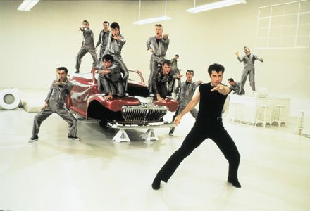 John Travolta, Jeff Conaway, Barry Pearl, Greg Rosatti, Michael Tucci, and Kelly Ward in Grease (1978)