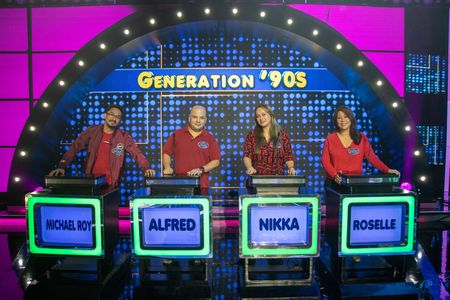 Roselle Nava, Nikka Valencia, Michael Roy Jornales, and Alfred Manal in Family Feud Philippines (2022)