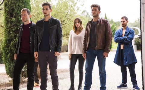 Clemens Schick, Ana de Armas, Scott Eastwood, Abraham Belaga, and Freddie Thorp in Overdrive (2017)