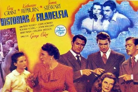 Cary Grant, Katharine Hepburn, James Stewart, John Howard, Mary Nash, and Virginia Weidler in The Philadelphia Story (19