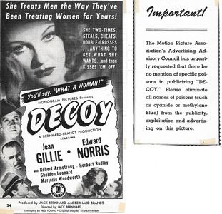 Robert Armstrong, Jean Gillie, Sheldon Leonard, Edward Norris, and Herbert Rudley in Decoy (1946)