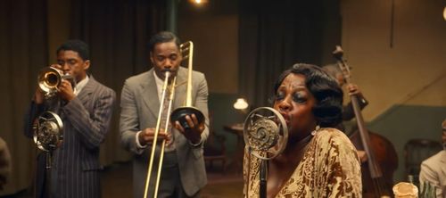 Viola Davis, Colman Domingo, Michael Potts, Glynn Turman, and Chadwick Boseman in Ma Rainey's Black Bottom (2020)