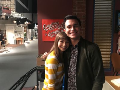 Kalama as Jeremy & Lauren as Molly hanging out BTS on the set of No Good Nick.