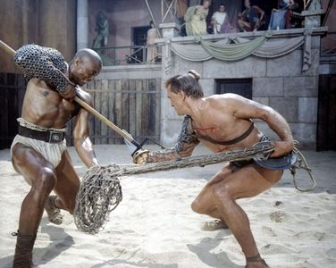 Kirk Douglas, Laurence Olivier, Nina Foch, Jean Simmons, John Dall, and Woody Strode in Spartacus (1960)