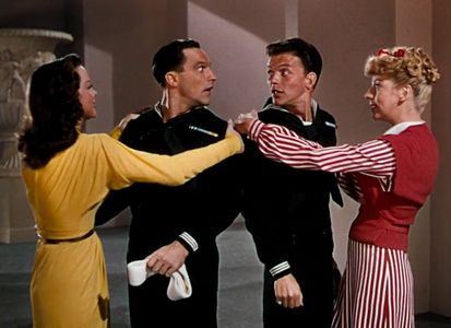 Gene Kelly, Frank Sinatra, Pamela Britton, and Kathryn Grayson in Anchors Aweigh (1945)