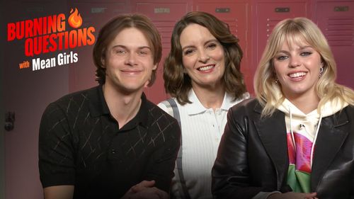Tina Fey, Christopher Briney, and Reneé Rapp in Burning Questions: Burning Questions with Tina Fey and the Cast of 'Mean